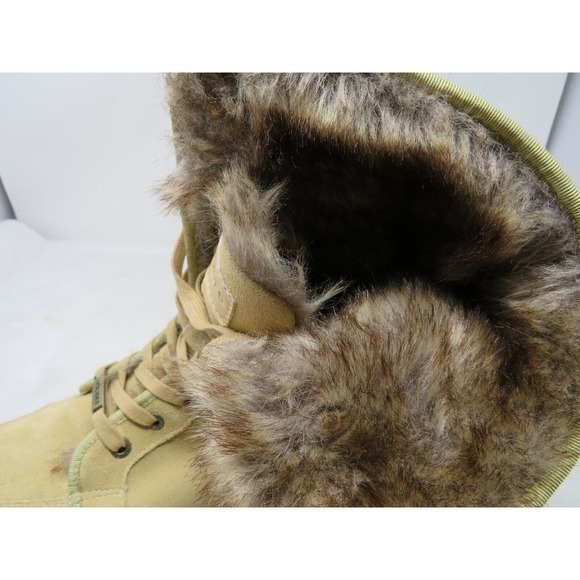J/SLIDES NYC TORRIE Suede Leather Faux Fur Lined Lace Boots Womens Size 7.5 - Picture 4 of 6